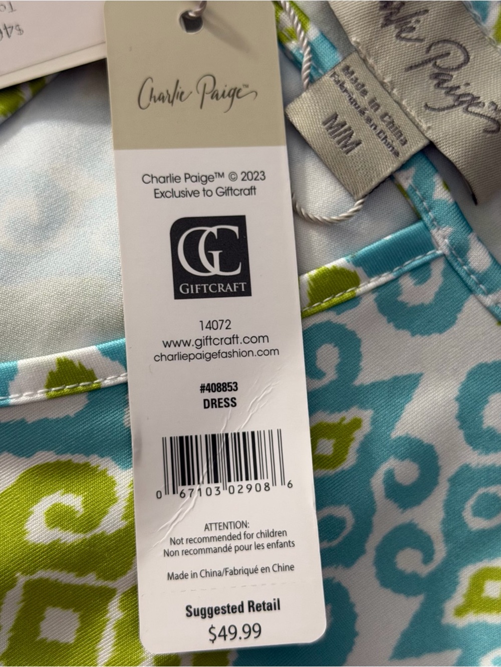 Charlie Paige Tunic NWT Ladies Size Med 3/4 Slit Sleeve Dress Summer Beach Boho - Picture 12 of 12